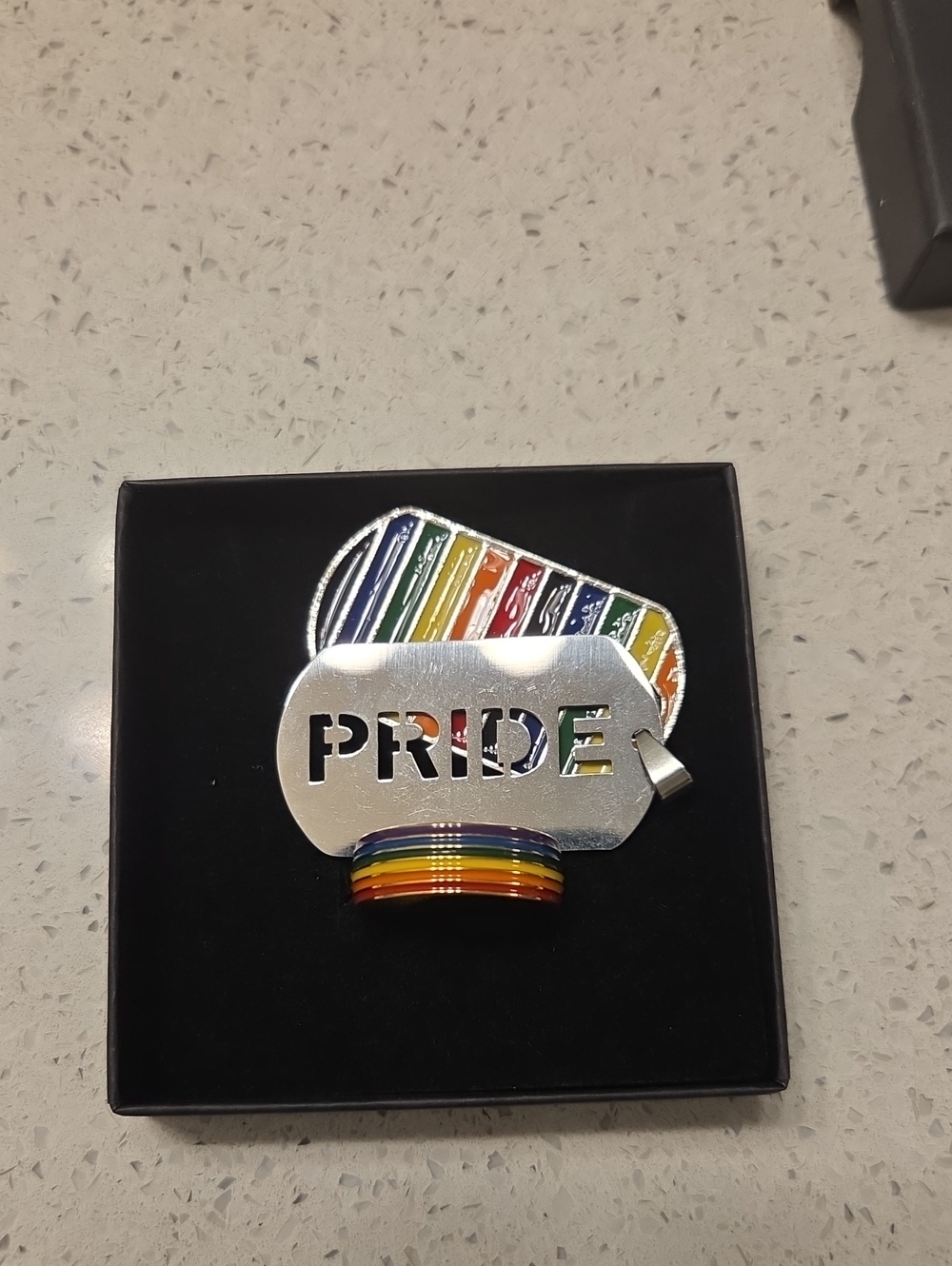Pride Rainbow Dog Tag And Rainbow Ring Size 12
